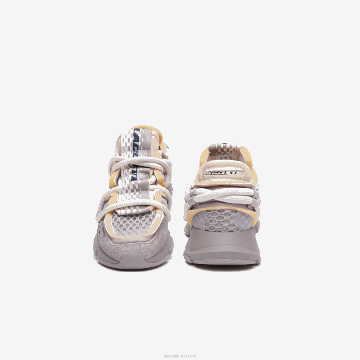 Lacoste tênis l003 active para passarela têxtil homens cinza branco 1e7 88BL1732 - Image 5