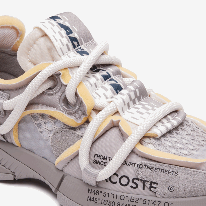 Lacoste tênis l003 active para passarela têxtil homens cinza branco 1e7 88BL1732 - Image 6