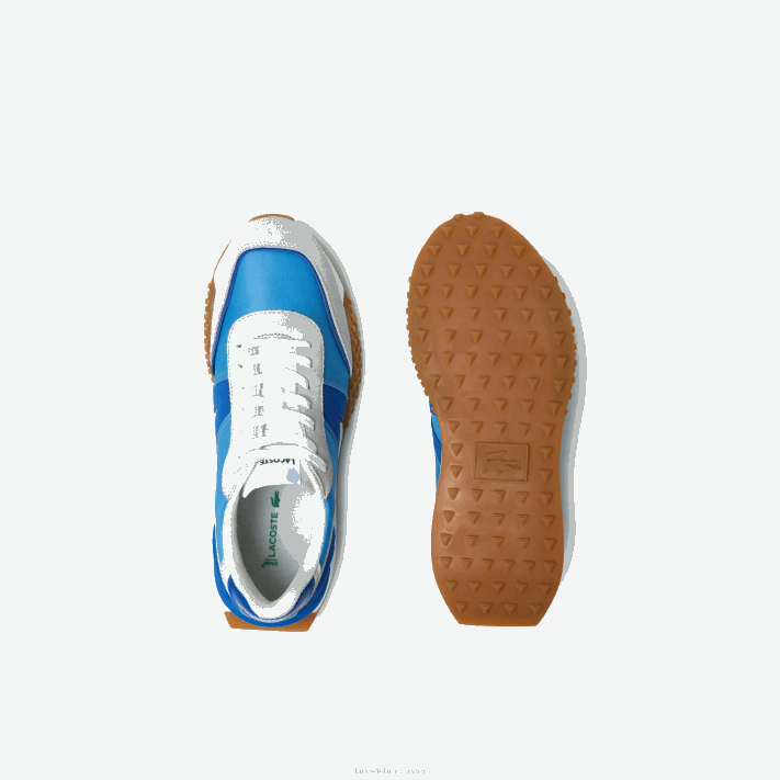 Lacoste tênis l-spin deluxe em couro contrastante homens azul marinho bn1 88BL1790 - Image 4