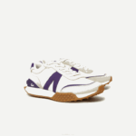 Lacoste tênis l-spin deluxe em couro contrastante homens off white & roxo aja 88BL1789 - Image 2