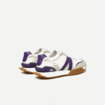 Lacoste tênis l-spin deluxe em couro contrastante homens off white & roxo aja 88BL1789 - Image 3