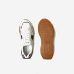 Lacoste tênis l-spin deluxe em couro contrastante homens off white & roxo aja 88BL1789 - Image 4