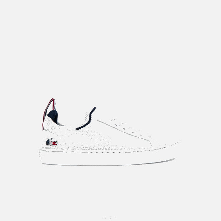 Lacoste tênis la piquee textil tricolor juniores branco/marinho e vermelho 407 88BL3317 - Image 1