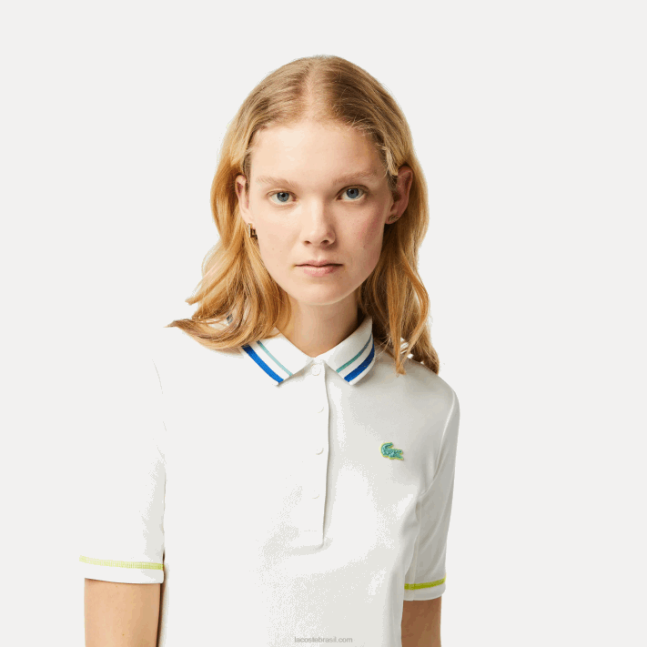 Lacoste tênis polo ultra-dry em piquê mulheres branco 70v 88BL2366 - Image 2