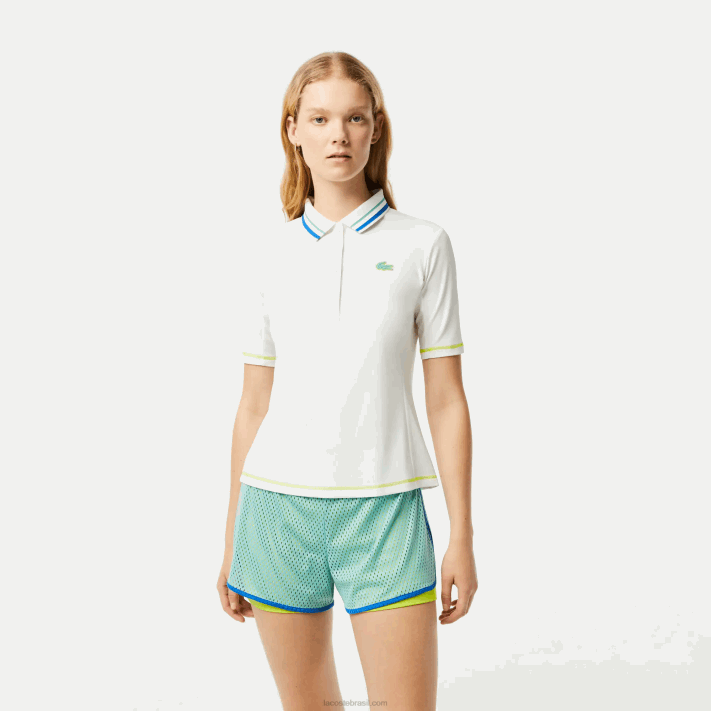 Lacoste tênis polo ultra-dry em piquê mulheres branco 70v 88BL2366 - Image 1
