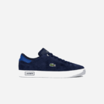 Lacoste tênis powercourt em couro com contraste de cor homens marinho e off white j18 88BL1900