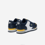 Lacoste tênis sintético e têxtil partner pista homens amarelo marinho 2m3 88BL1721 - Image 3