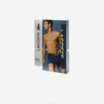 Lacoste tronco de malha técnica respirável homens azul marinho chamativo amarelo 39n 88BL1556 - Image 5