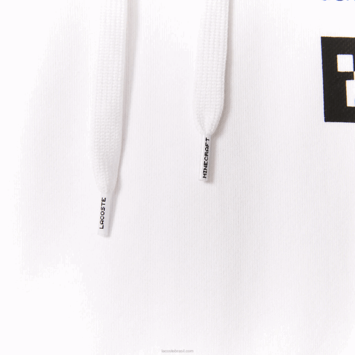 Lacoste vestido com capuz de lã orgânica live x minecraft mulheres branco 001 88BL2521 - Image 7
