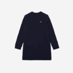 Lacoste vestido de lã de algodão plissado nas costas garotas azul marinho 166 88BL3287 - Image 5