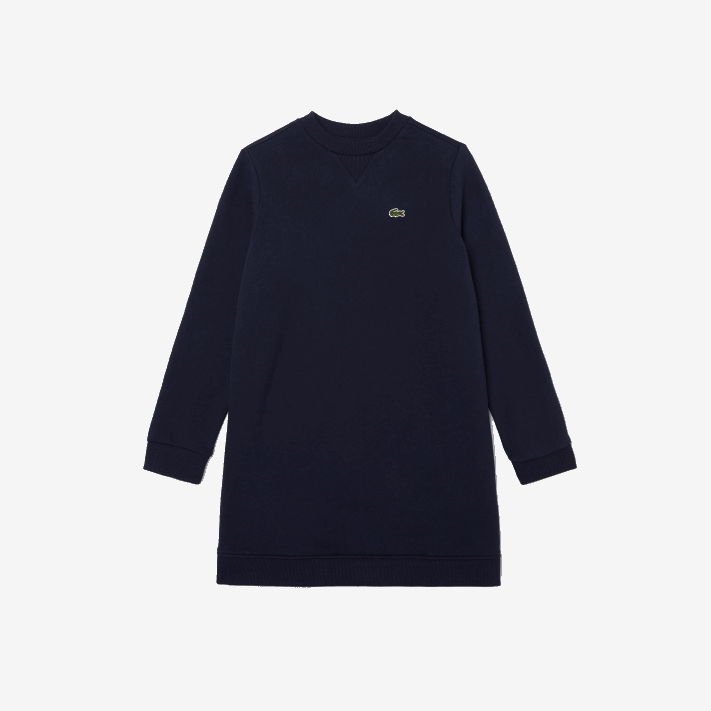 Lacoste vestido de lã de algodão plissado nas costas garotas azul marinho 166 88BL3287 - Image 5
