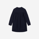 Lacoste vestido de lã de algodão plissado nas costas garotas azul marinho 166 88BL3287 - Image 6
