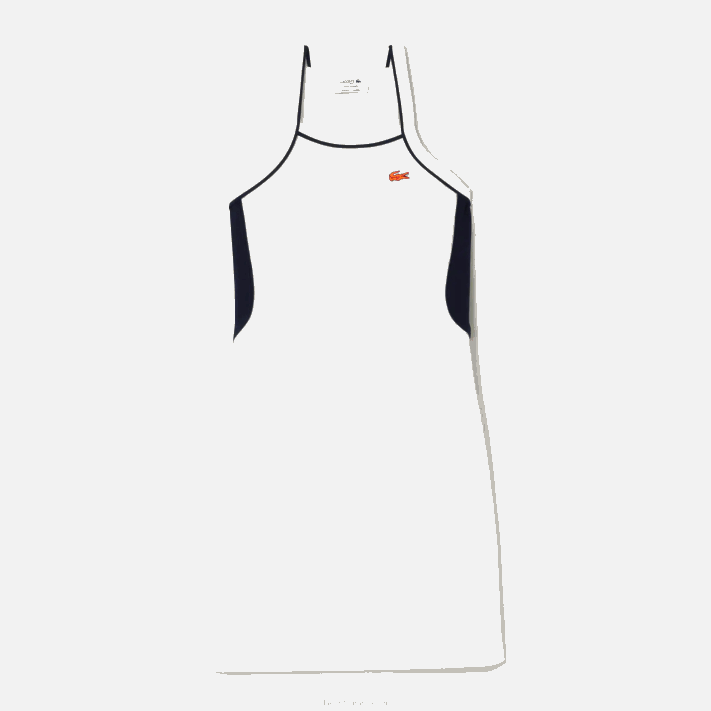 Lacoste vestido de tênis francês de algodão orgânico mulheres branco 70v 88BL2380 - Image 4