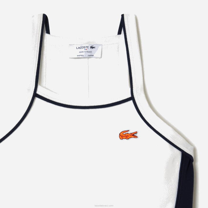 Lacoste vestido de tênis francês de algodão orgânico mulheres branco 70v 88BL2380 - Image 5