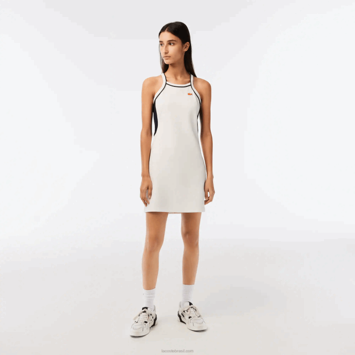 Lacoste vestido de tênis francês de algodão orgânico mulheres branco 70v 88BL2380 - Image 1