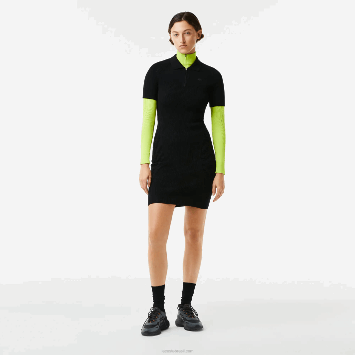 lacoste_vestido_de_ziper_frontal_com_detalhes_em_malha_mulheres_preto_031_88bl2481.png Lacoste vestido de zíper frontal com detalhes em malha mulheres preto 031 88BL2481 - Image 1