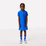 Lacoste vestido polo de algodão garotas azul kxb 88BL3084