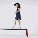 Lacoste vestido polo de algodão garotas azul marinho 166 88BL3083 - Image 4