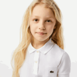 Lacoste vestido polo de algodão garotas branco 001 88BL3082 - Image 2