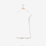 Lacoste vestido polo de algodão garotas branco 001 88BL3082 - Image 6