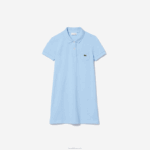 Lacoste vestido polo de algodão garotas hbp azul 88BL3094 - Image 4