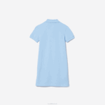 Lacoste vestido polo de algodão garotas hbp azul 88BL3094 - Image 5