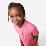 Lacoste vestido polo de algodão garotas rosa 2r3 88BL3081 - Image 2