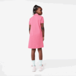 Lacoste vestido polo de algodão garotas rosa 2r3 88BL3081 - Image 3