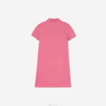 Lacoste vestido polo de algodão garotas rosa 2r3 88BL3081 - Image 5
