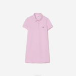 Lacoste vestido polo de algodão garotas rosa z4h 88BL3288 - Image 5