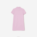 Lacoste vestido polo de algodão garotas rosa z4h 88BL3288 - Image 6