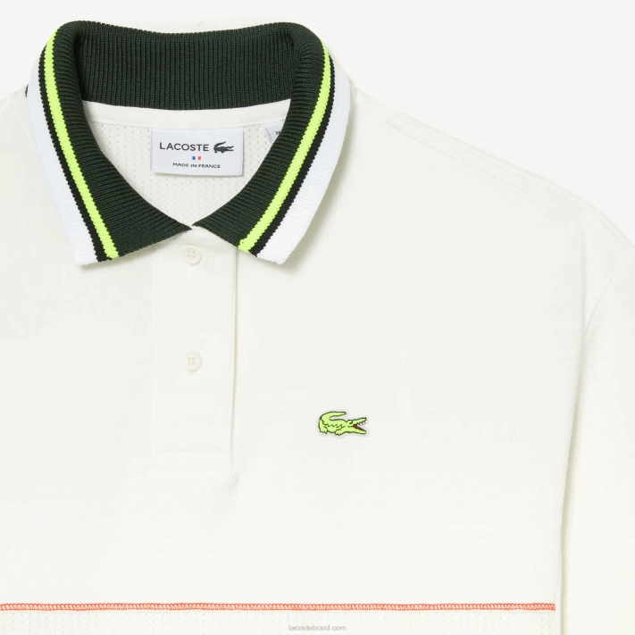 Lacoste vestido polo francês de algodão orgânico mulheres branco 70v 88BL2376 - Image 5