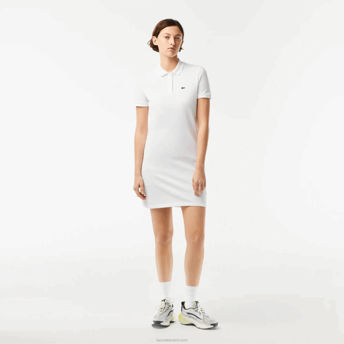 lacoste_vestido_polo_malha_pique_mulheres_branco_001_88bl2360.png Lacoste vestido polo malha piquê mulheres branco 001 88BL2360 - Image 1