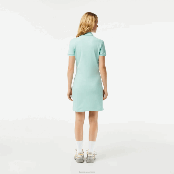 Lacoste vestido polo piquê de algodão elástico mulheres perfeito lgf 88BL2368 - Image 2