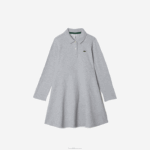 Lacoste vestido polo piquê garotas chine cinza cca 88BL3282 - Image 5