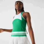 Lacoste vestido regata colorblock plissado mulheres azul verde branco 2c5 88BL2497 - Image 2