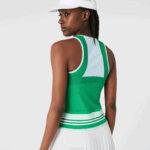 Lacoste vestido regata colorblock plissado mulheres azul verde branco 2c5 88BL2497 - Image 7