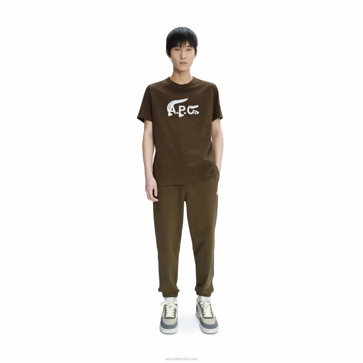 lacoste_x_a_p_c_calca_de_la_de_algodao_homens_verde_caqui_wtw_88bl1196.png lacoste x a.p.c. calça de lã de algodão homens verde caqui wtw 88BL1196 - Image 1