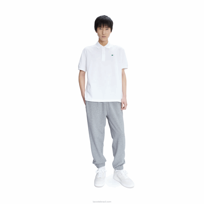 lacoste x a.p.c. polo petit piquet de algodão folgado homens branco 001 88BL927 - Image 1