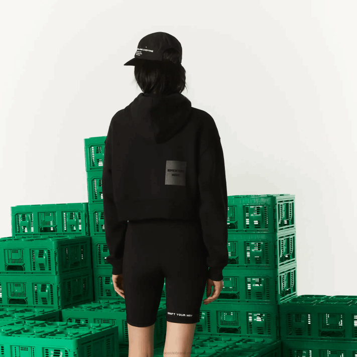 Lacoste x minecraft moletom oversized de lã mulheres preto 031 88BL2585 - Image 3