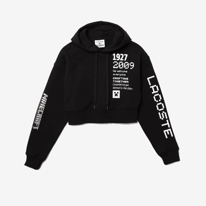 Lacoste x minecraft moletom oversized de lã mulheres preto 031 88BL2585 - Image 5