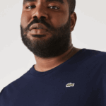 Lacoste xl regular fit pima camiseta de jérsei de algodão homens azul marinho 166 88BL653 - Image 4