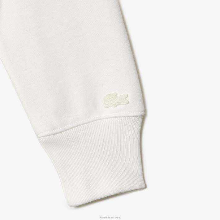 moletom de lã de algodão não escovado lacoste x goop mulheres branco 70v 88BL2674 - Image 3