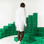 camiseta de algodão orgânico lacoste x minecraft homens branco 001 88BL939 - Image 3