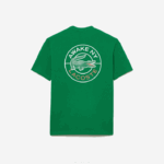 camiseta piquê de algodão com logo lacoste x wake ny homens verde mee 88BL892 - Image 2