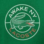 camiseta piquê de algodão com logo lacoste x wake ny homens verde mee 88BL892 - Image 4