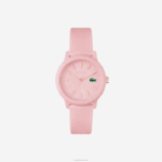 Lacoste 12.12 relógio de pulseira de silicone rosa mulheres rosa 000 88BL2909