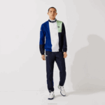 Lacoste agasalho esporte colorblock homens verde azul marinho branco cn1 88BL1201