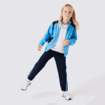 Lacoste agasalho esportivo color block para tênis crianças azul marinho y25 88BL3186