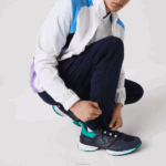 Lacoste agasalho esportivo color block para tênis homens branco roxo azul marinho y03 88BL996 - Image 2